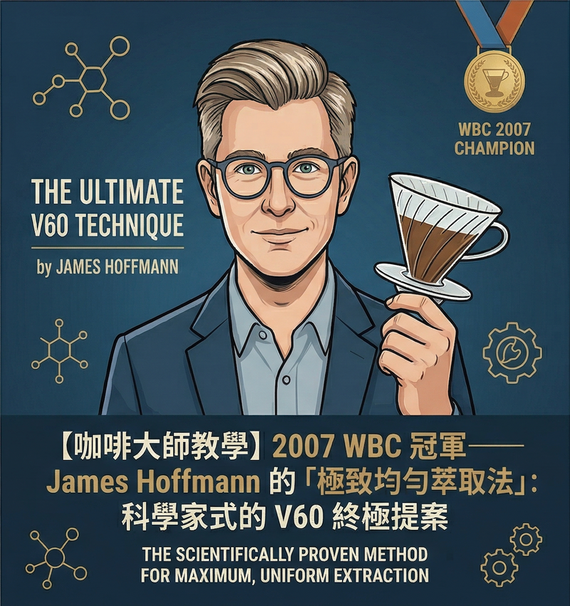 ☕ 【咖啡大師教學】打破沸水禁忌！2007 WBC 冠軍 James Hoffmann V60 極致均勻萃取法終極提案