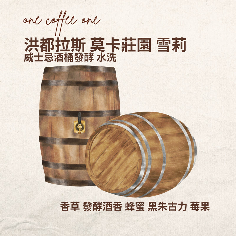 onecoffeeone-洪都拉斯-莫卡莊園-雪莉-威士忌酒桶處理-精品咖啡豆-新鮮烘焙